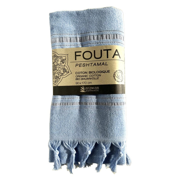 Hamamtuch Frottee / Hamamtuch Bio hellblau
