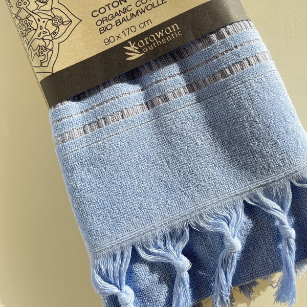 Hamamtuch Frottee / Hamamtuch Bio hellblau