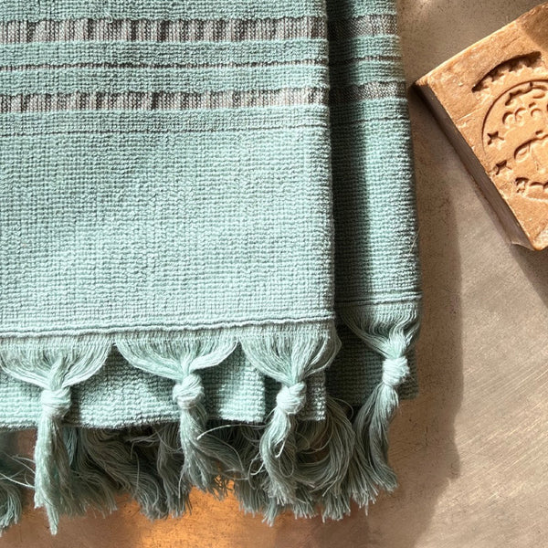 Hamamtuch Frottee / Hamamtuch Bio jadegrün