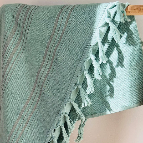 Hamamtuch Frottee / Hamamtuch Bio jadegrün