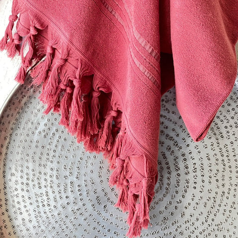 Hamamtuch Frottee / Hamamtuch Bio kirschrot