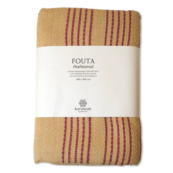 Hamamtuch Bio-Baumwolle Sand dunkelrot