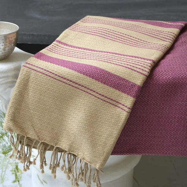 Hamamtuch Bio-Baumwolle Sand dunkelrot