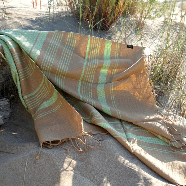 Hamamtuch Bio-Baumwolle Sand pistaziengrün