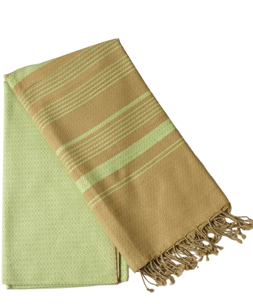 Hamamtuch Bio-Baumwolle Sand pistaziengrün