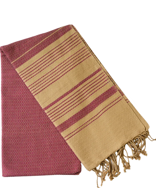 Hamamtuch Bio-Baumwolle Sand dunkelrot