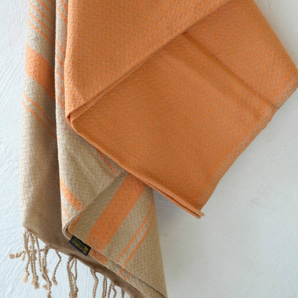 Hamamtuch Bio-Baumwolle Sand helles Orange