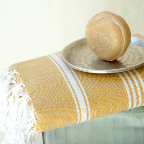 Hamamtuch Bio-Baumwolle "Fouta Hammam" gelb