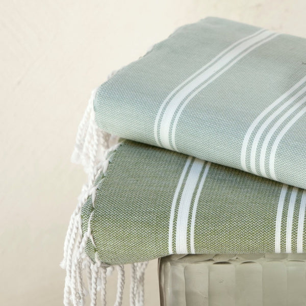 Hamamtuch Bio-Baumwolle "Fouta Hammam" hellgrün