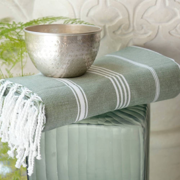 Hamamtuch Bio-Baumwolle "Fouta Hammam" tannengrün