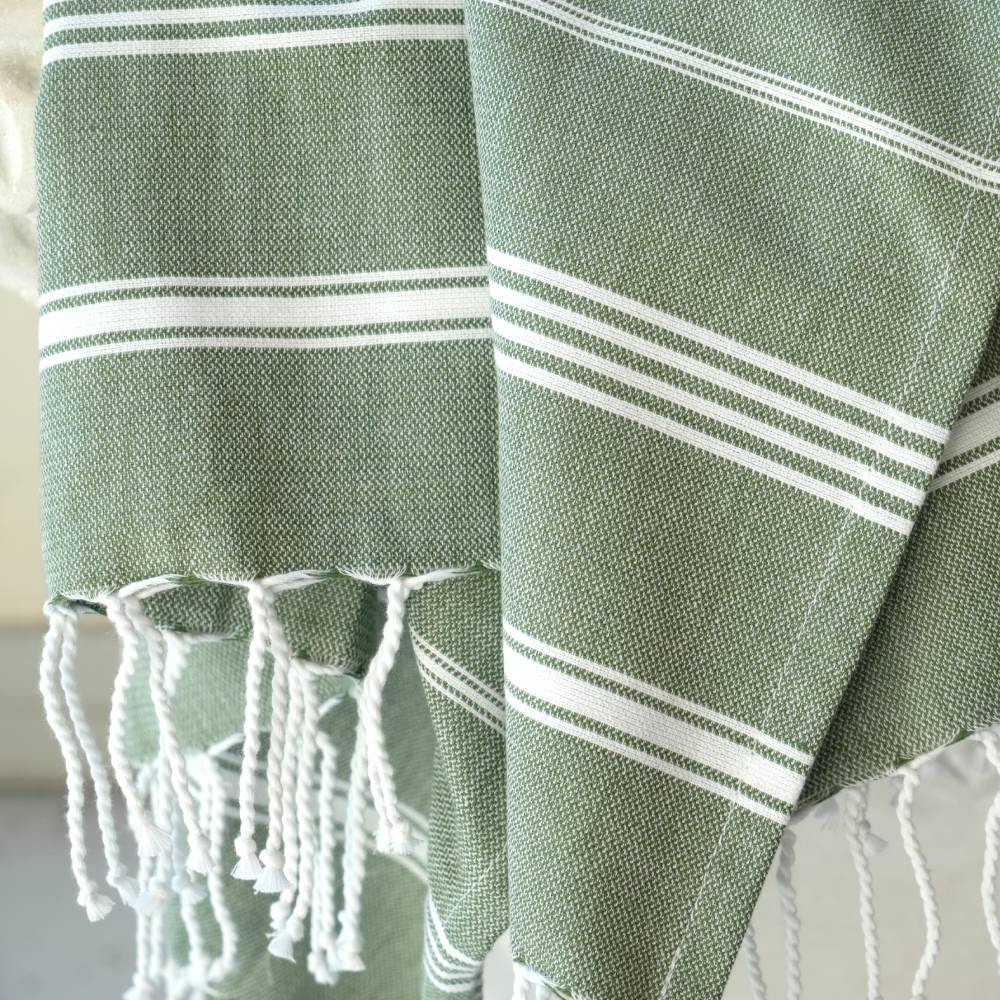 Hamamtuch Bio-Baumwolle "Fouta Hammam" tannengrün