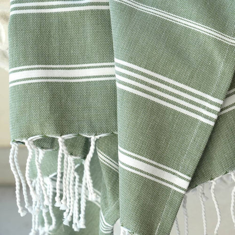 Hamamtuch Bio-Baumwolle "Fouta Hammam" tannengrün