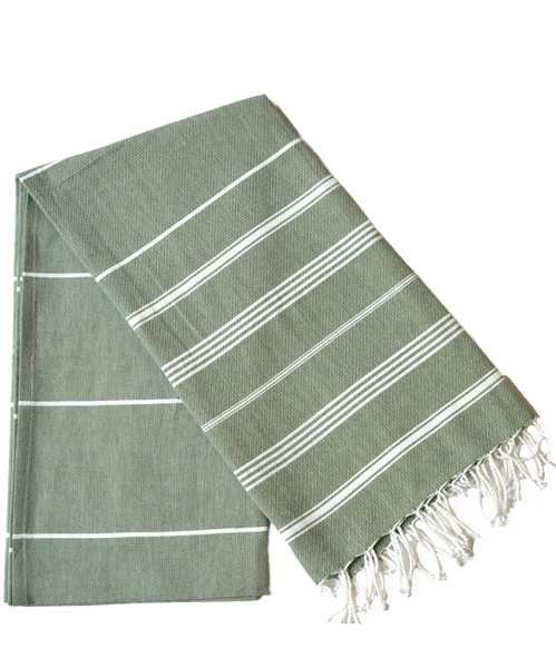 Hamamtuch Bio-Baumwolle "Fouta Hammam" tannengrün