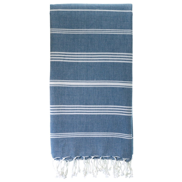 Hamamtuch Bio-Baumwolle Fouta Hammam ozeanblau