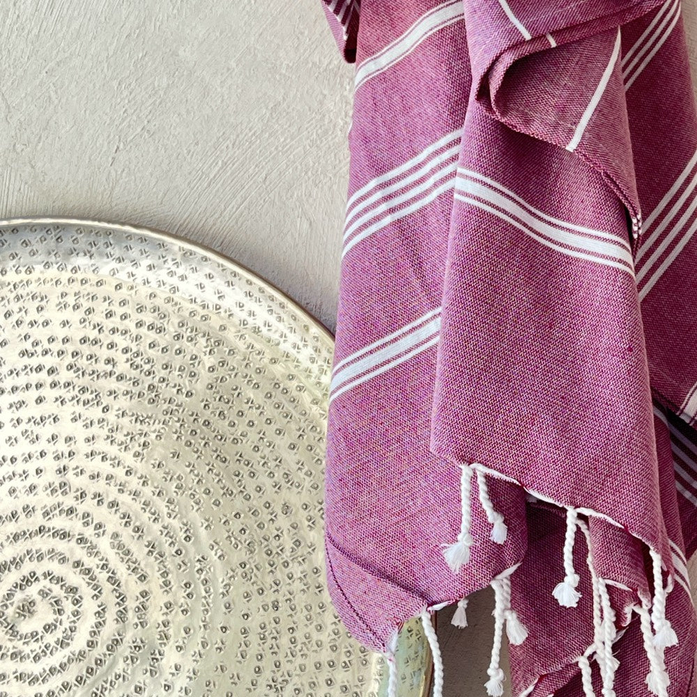 Carenesse Hamamtuch Paisley – 100% Baumwolle, Saugstark & Leicht (90x175 Cm, Rot) | Perfekt Für Strand, Sauna & Wellness