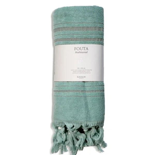 Hamamtuch Frottee / Hamamtuch Bio jadegrün