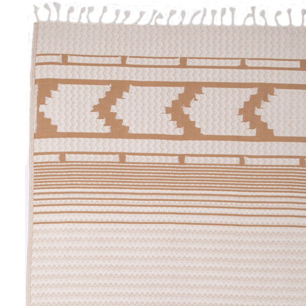 Hamamtuch Bio Aztekenmuster terracotta 100 % Bio-Baumwolle