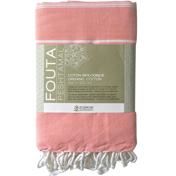 Hamamtuch Bio-Baumwolle Fouta Hammam Koralle