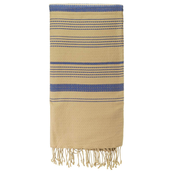 Hamamtuch Bio-Baumwolle Sand imperialblau