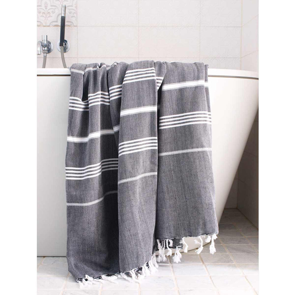 Hamamtuch Classic schwarz Größen S, M, XXL – Der kleine Bazar