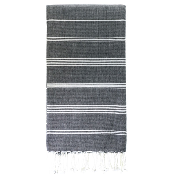 Hamamtuch Bio-Baumwolle Fouta Hammam schwarz