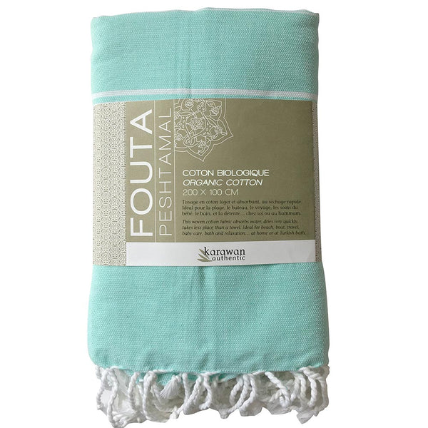 Hamamtuch Bio-Baumwolle Fouta Hammam von Karawan Authentic in der Farbe Mint