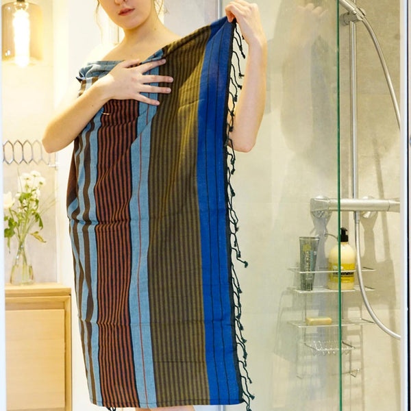 Hamamtuch Bio-Baumwolle Ebony Celeste von Karawan